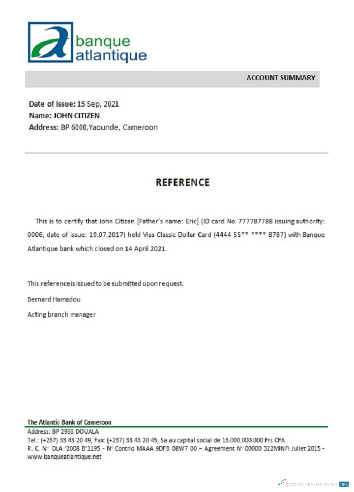 Download Cameroon The Atlantic Bank closure reference Photoshop template